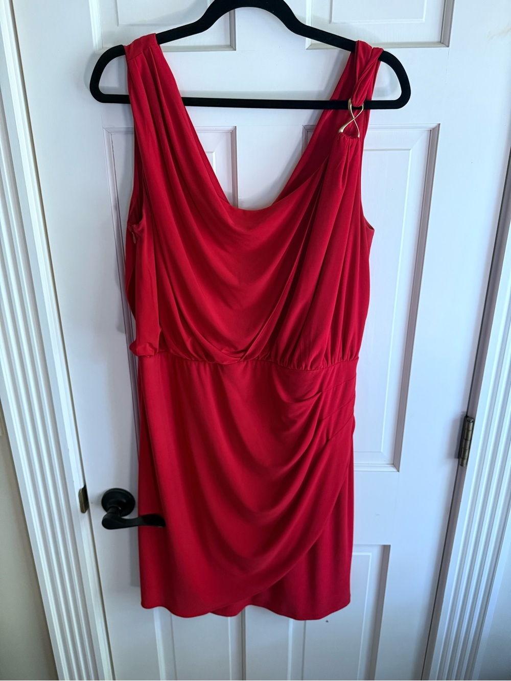 Scarlett One-Shoulder Red Draped Cocktail Dress